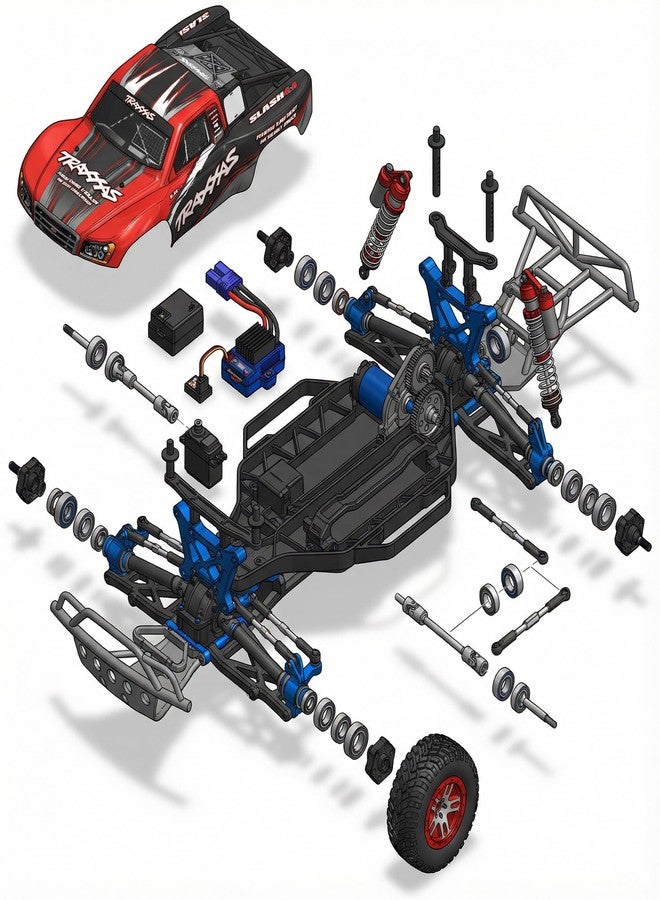 FUSHIBEARING RC Bearing Kit Compatible with Traxxas Slash 4X4 4WD VXL ABEC 3 Blue Rubber Sealed Precision Ball Bearings (21) - Image 2